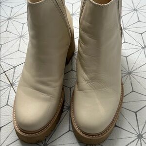 Dolce Vita Ivory Leather H2O Ankle Boots